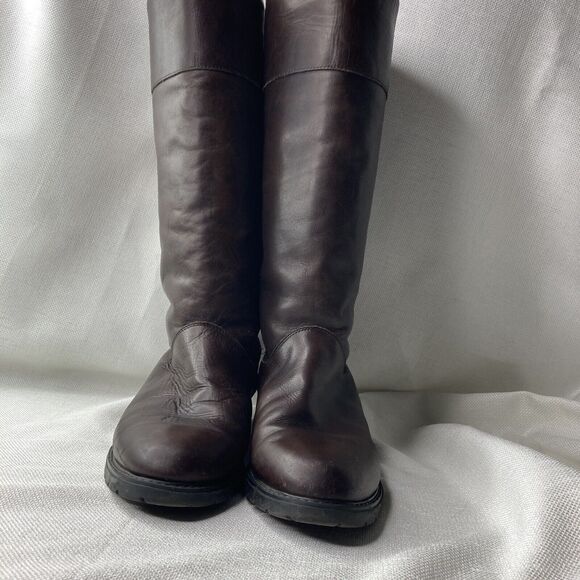 VTG Orvis Brown Leather Fleece Lined Knee Boots - Picture 2 of 16